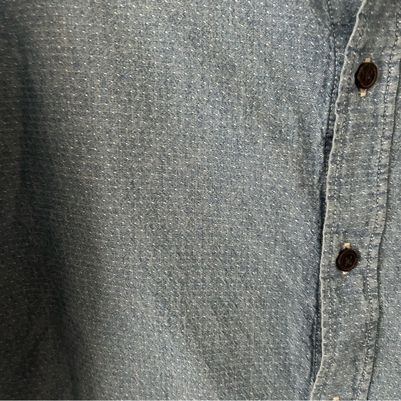 H&M Label of Graded Goods men’s patterned denim button front shirt M - Picture 2 of 8